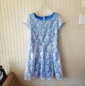 Dainty baby-blue and lace dress